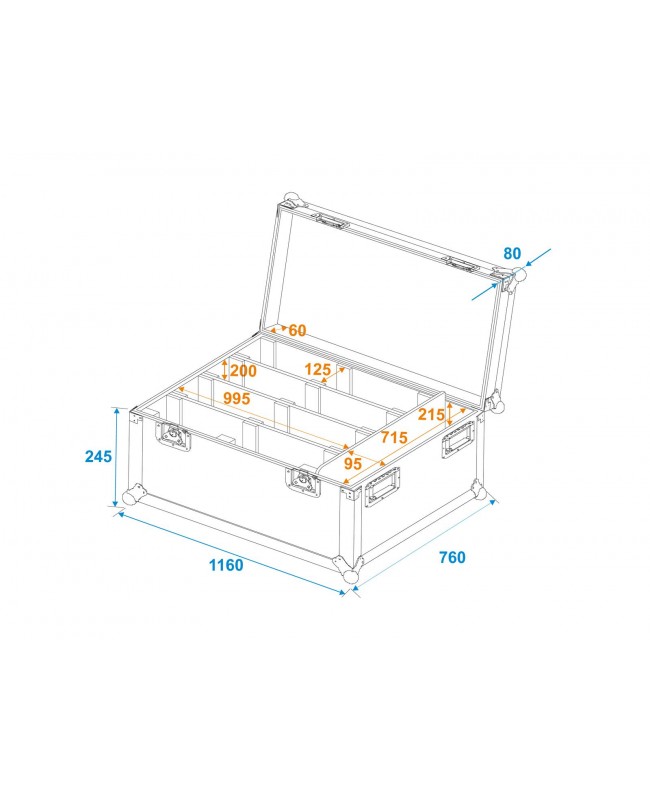 Roadinger Flightcase 4x LED PMB-8 COB QCL Scheinwerfer-Cases