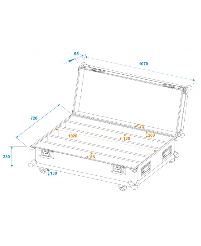 Roadinger Flightcase 4x LED IP Atmo Bar 10 Cases for spotlights