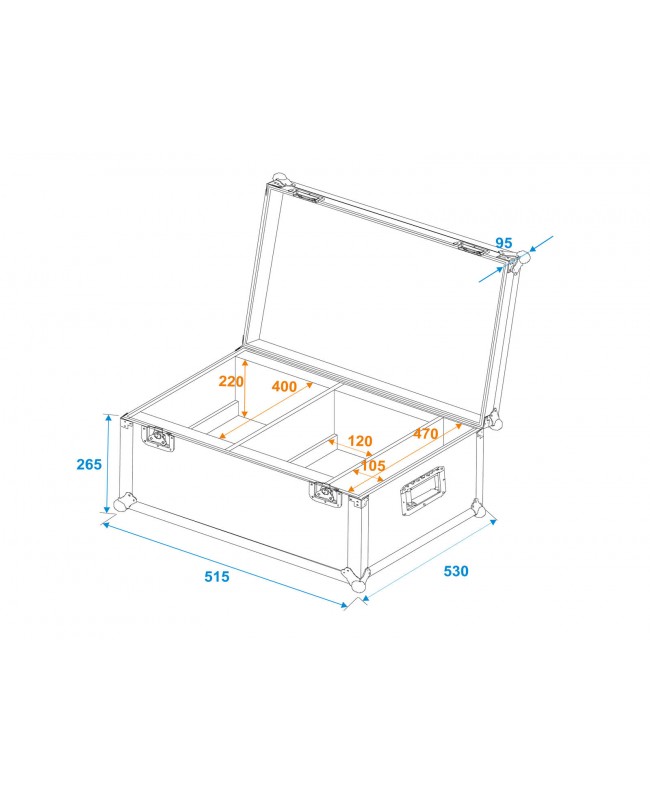 Roadinger Flightcase 2x LED CLS-18 QCL RGB/WW Custodie per proiettori