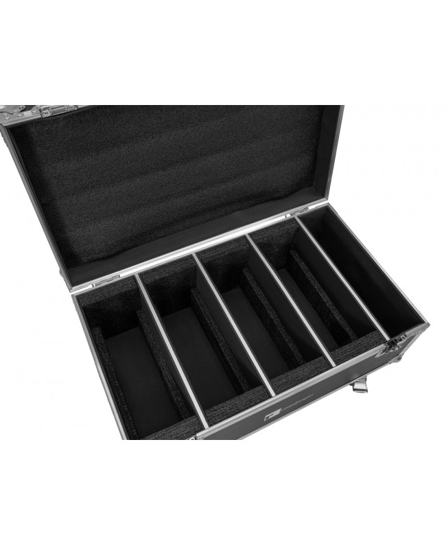 Roadinger Flightcase 4x LED CLS-18 QCL RGB/WW with wheels Cases for spotlights