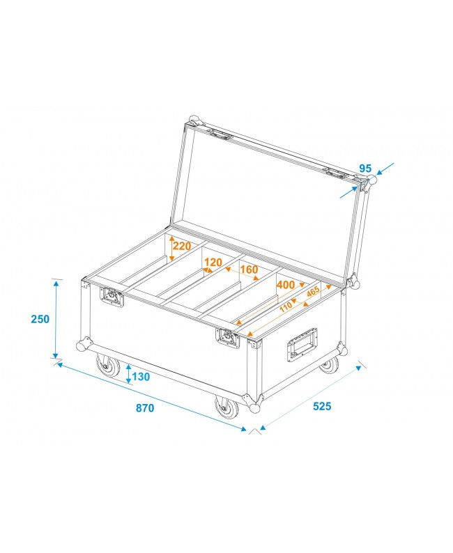 Roadinger Flightcase 4x LED CLS-18 QCL RGB/WW mit Rollen Scheinwerfer-Cases