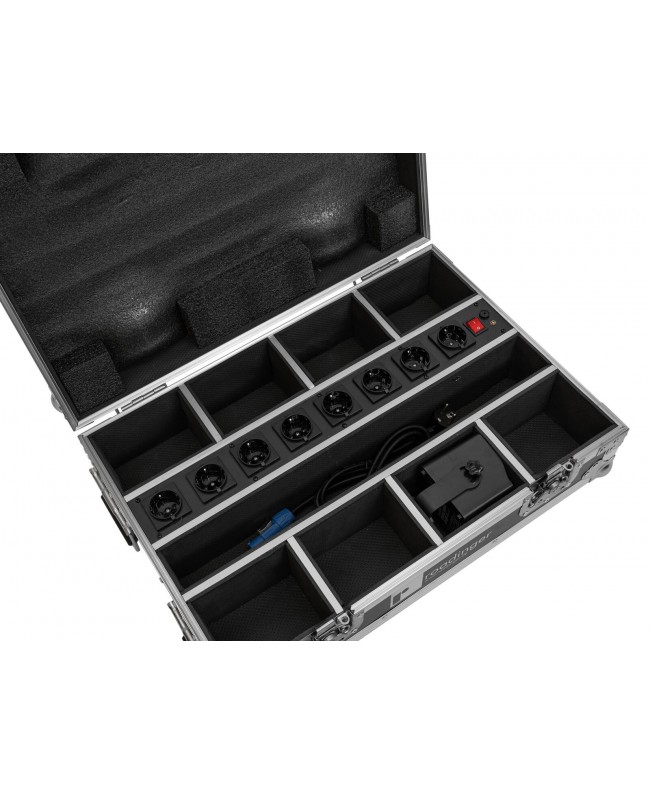Roadinger Flightcase 8x AKKU Mini IP UP-4 QCL Spot MK2 with charging function Cases for spotlights
