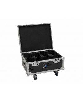 Roadinger Flightcase 4x AKKU MBT-3 with wheels and charging function Cases for spotlights