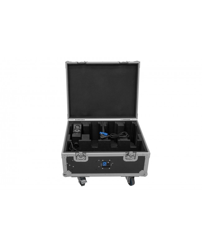 Roadinger Flightcase 4x AKKU MBT-3 mit Rollen und Ladefunktion Scheinwerfer-Cases
