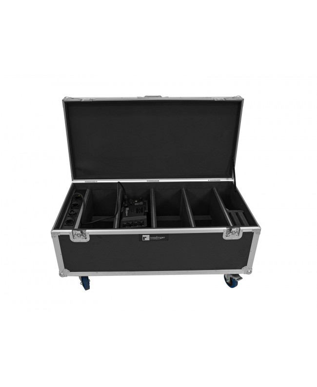 Roadinger Flightcase 4x AKKU Multiflood IP 18x10W RGBW Wash CRMX con funzione di ricarica Custodie per proiettori