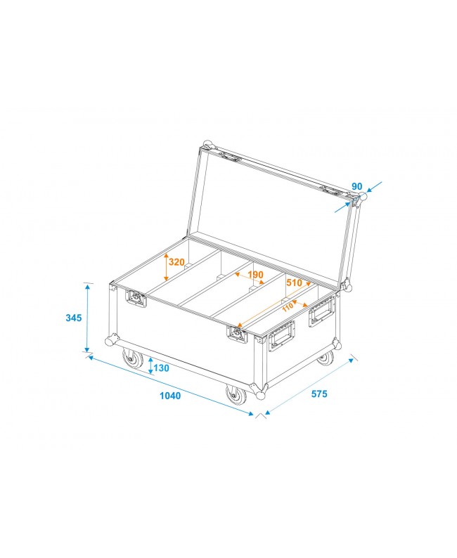 Roadinger Flightcase 4x Multiflood IP 18x10W RGBW Wash CRMX with wheels Cases for spotlights