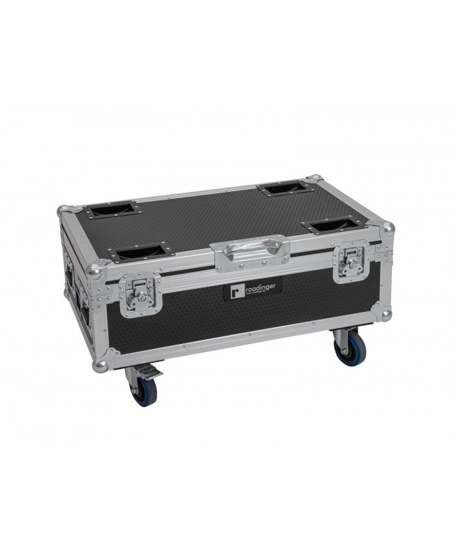 Roadinger Flightcase 6x AKKU UP-4 QCL Spot QuickDMX MK2 mit Ladefunktion und Rollen Scheinwerfer-Cases