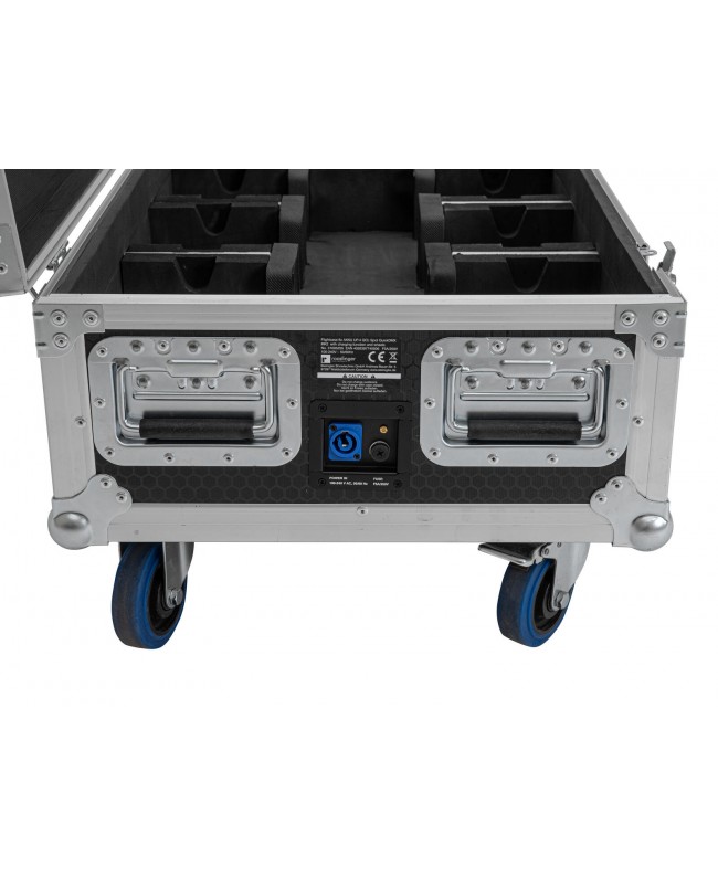 Roadinger Flightcase 6x AKKU UP-4 QCL Spot QuickDMX MK2 mit Ladefunktion und Rollen Scheinwerfer-Cases