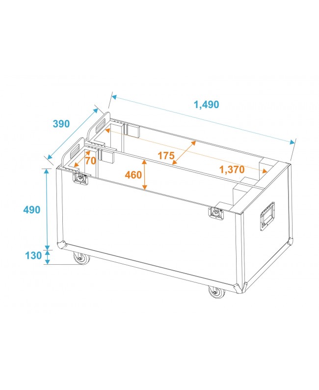 Roadinger Flightcase 2x LCD ZL60 Bildschirm-Cases