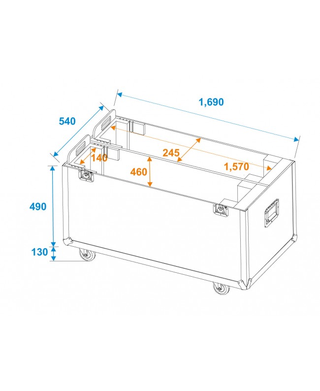 Roadinger Flightcase 2x LCD ZL65 Bildschirm-Cases