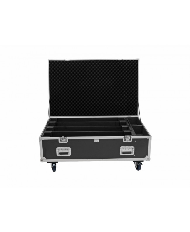 Roadinger Flightcase PRO 4x LED BAR-8 SWING with wheels Cases for spotlights