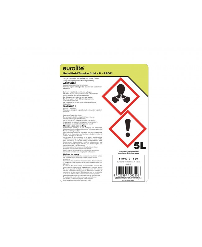 Eurolite SMOKE FLUID -P- Professional, 5l smoke fluid Fog Liquids