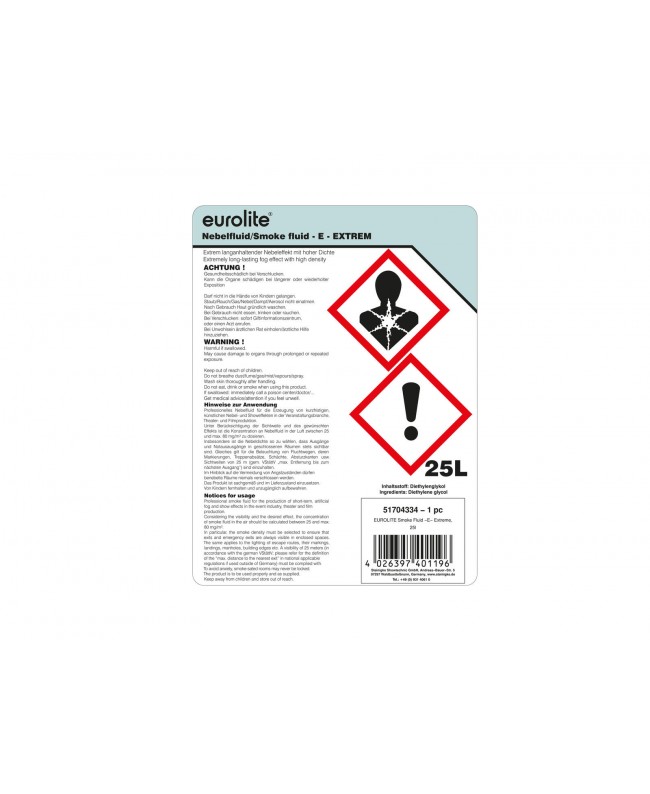 Eurolite SMOKE FLUID -E- Extrem, 25l, Nebelfluid Nebelflüssigkeiten
