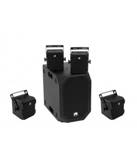 Omnitronic Set BOB-10A bk + 4x BOB-4 bk Installation Subwoofers