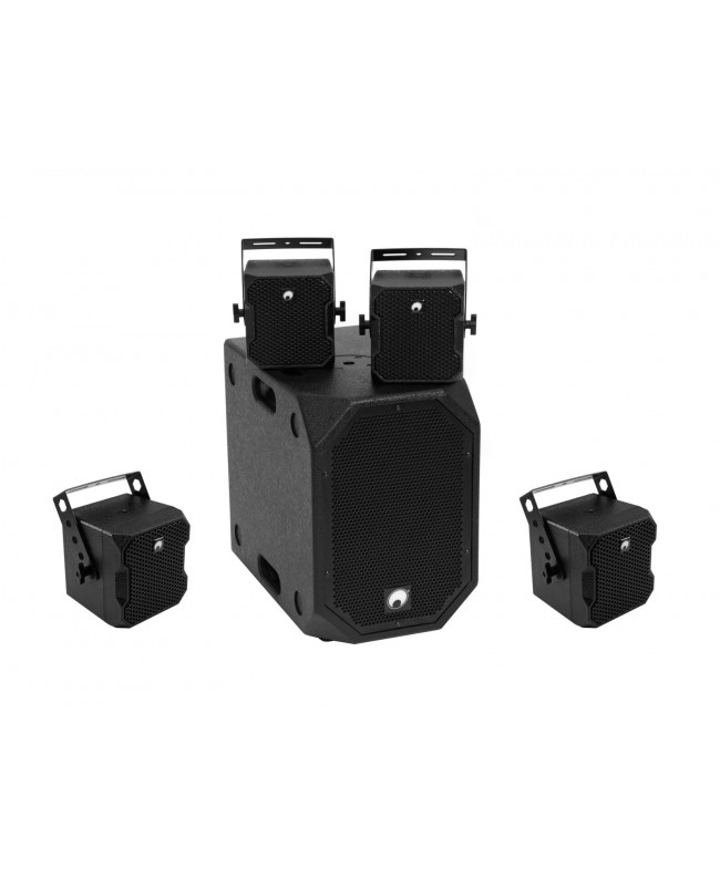 Omnitronic Set BOB-10A bk + 4x BOB-4 bk Installation Subwoofers