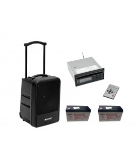 Omnitronic Set MOM-10BT4 Modular Wireless PA System + CD Player with USB and SD + 2x Battery Battery powered PA