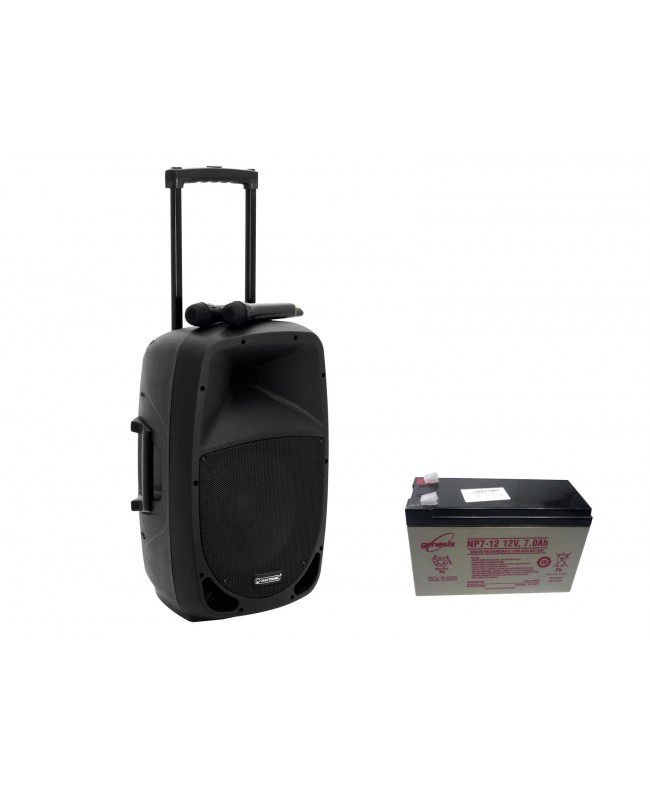 Omnitronic Set MES-12BT2 + Battery Battery powered PA
