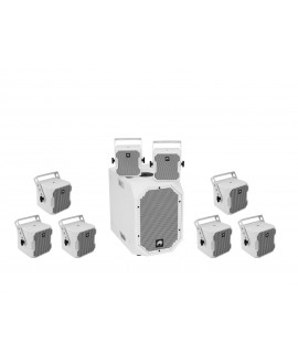 Omnitronic Set BOB-10A wh + 8x BOB-4 wh Wall Mount Speakers