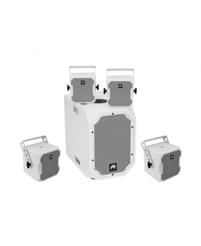 Omnitronic Set BOB-10A wh + 4x BOB-4 wh Wall Mount Speakers