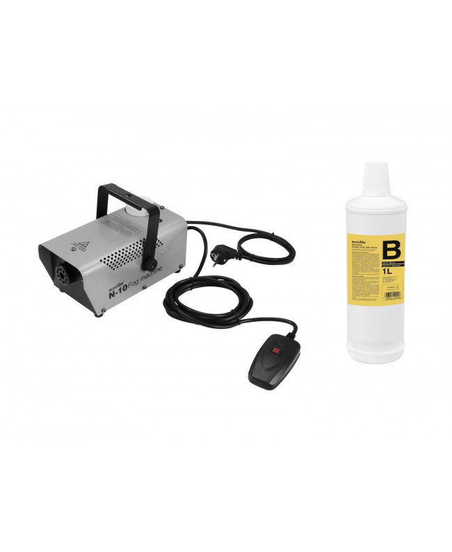 Eurolite Set N-10 argento + B2D Basic Smoke Fluid 1l Macchine del fumo