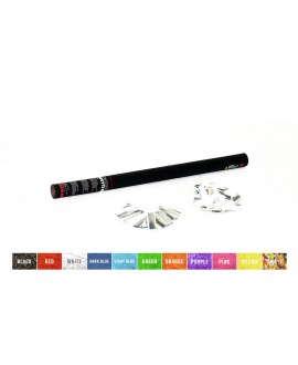 Tcm Fx Cannone per coriandoli manuale 80 cm, bianco/argento Sparacoriandoli