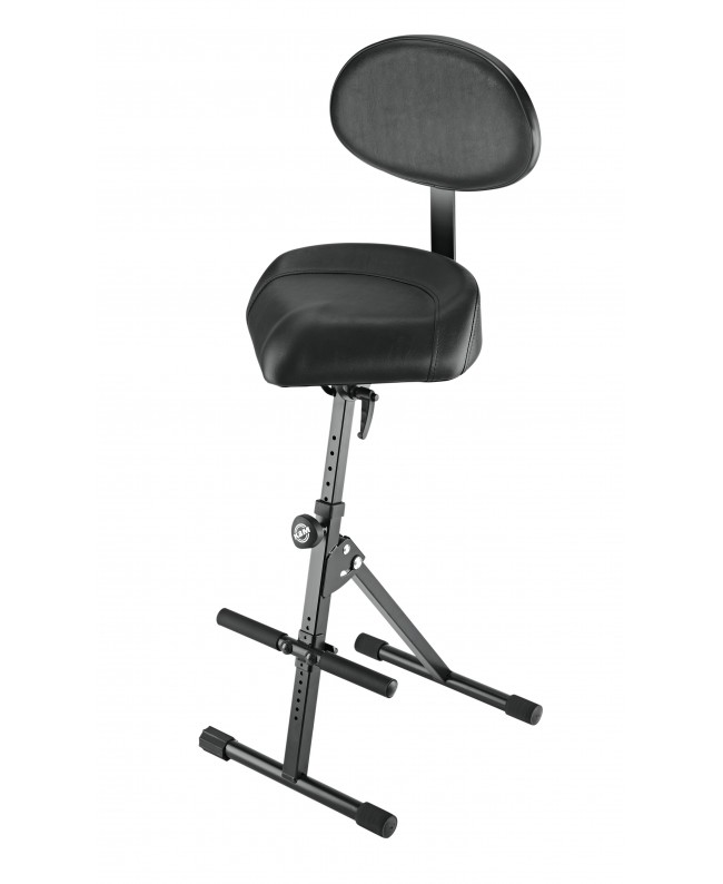 K&M 14050 Hocker mit Rückenlehne Kunstleder schwarz Hocker