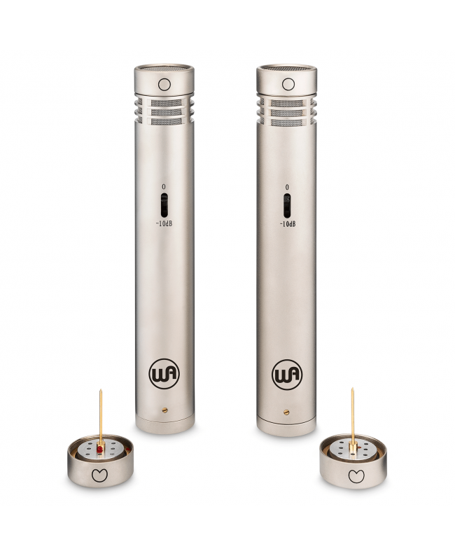 Warm Audio WA-84 Nickel Stereo-Paar - Premium-Paket Kleinmembran-Mikrofone