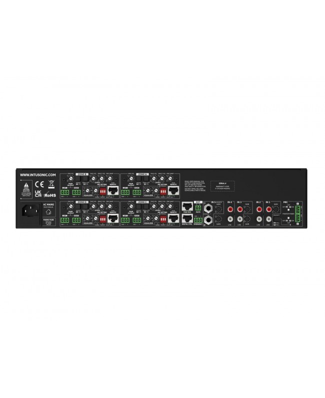 Intusonic HMA74 4-zone Audio Router Installation Mixers
