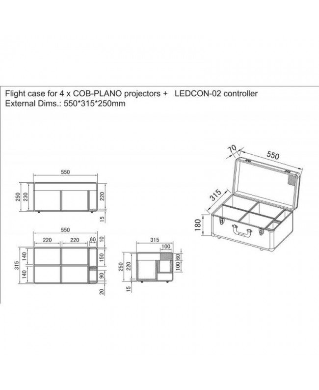 JB Systems CASE für 4x COB-PLANO Scheinwerfer-Cases