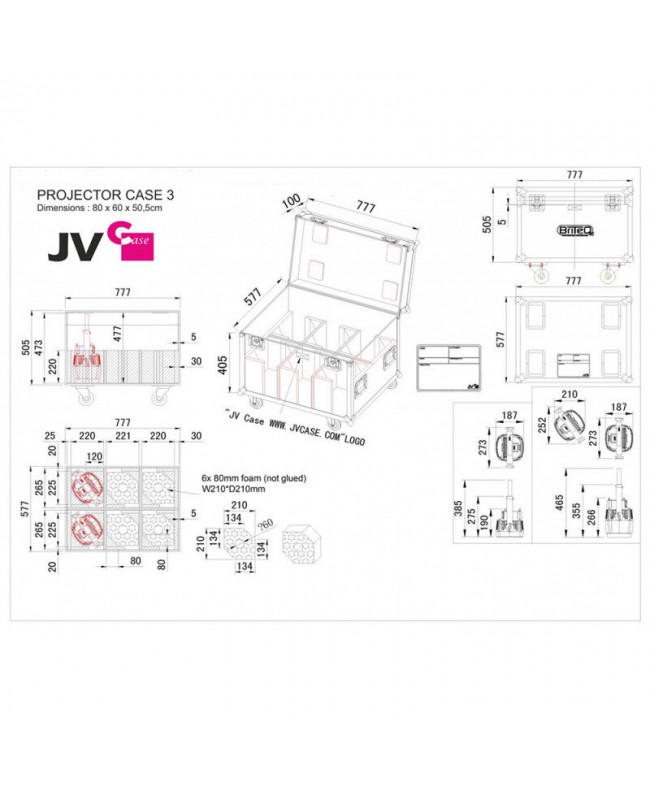 JB Systems PROJECTOR CASE 3 Cases for spotlights
