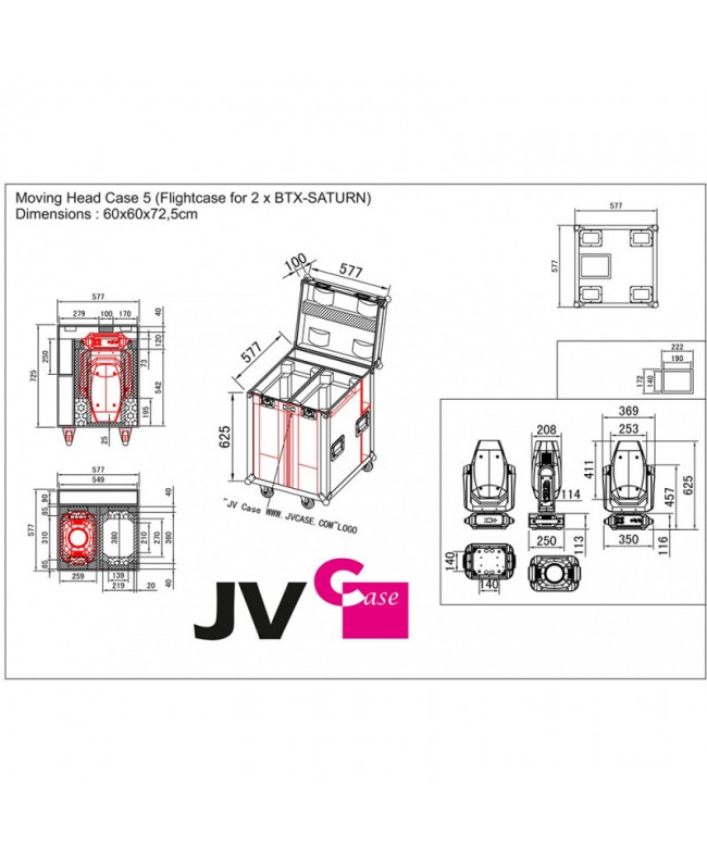 JB Systems MOVING HEAD CASE 5 Cases for moving lights