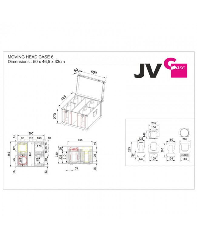 JB Systems MOVING HEAD CASE 6 Scheinwerfer-Cases