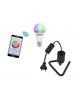 Eurolite Set LED E27 RGB/WW/CW WiFi + Base Triangolo nero Decorazione luminosa