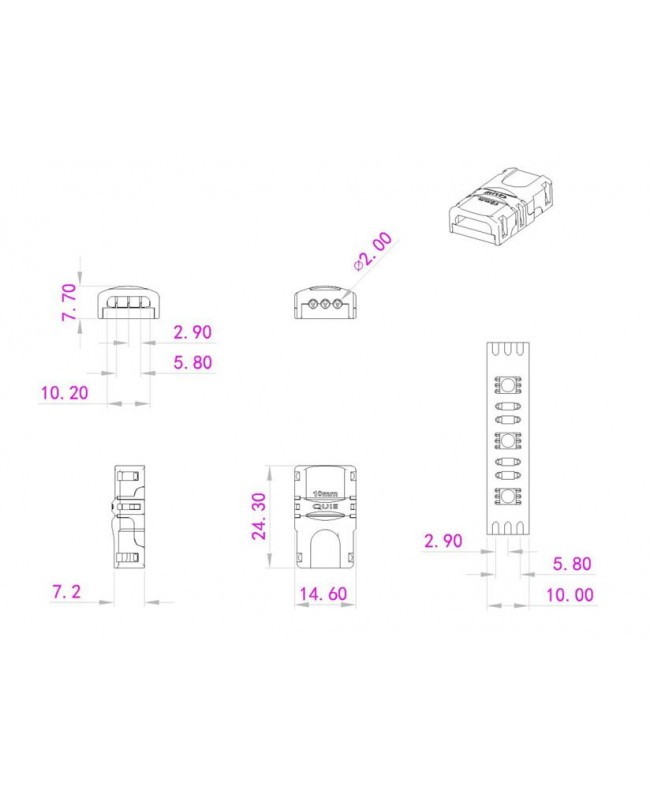 Eurolite LED Strip Connettore flessibile a 3 pin 10 mm Accessori per strisce & luci a tubo