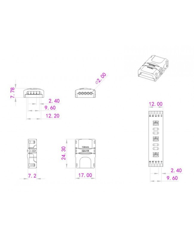 Eurolite LED Strip Connettore flessibile a 5 pin 12 mm Accessori per strisce & luci a tubo