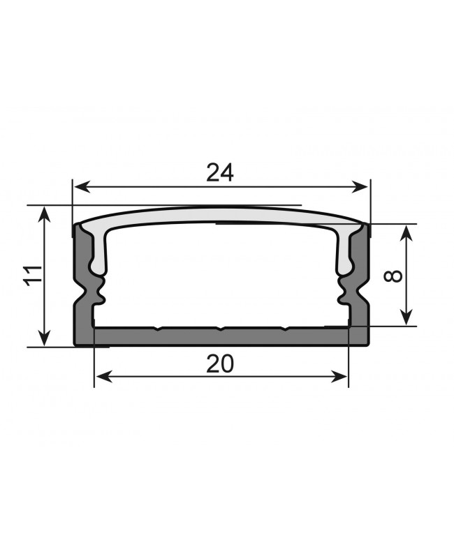 Eurolite Copertura per profilo a U 20mm lattiginoso 2m Trasformatori & controller per strisce