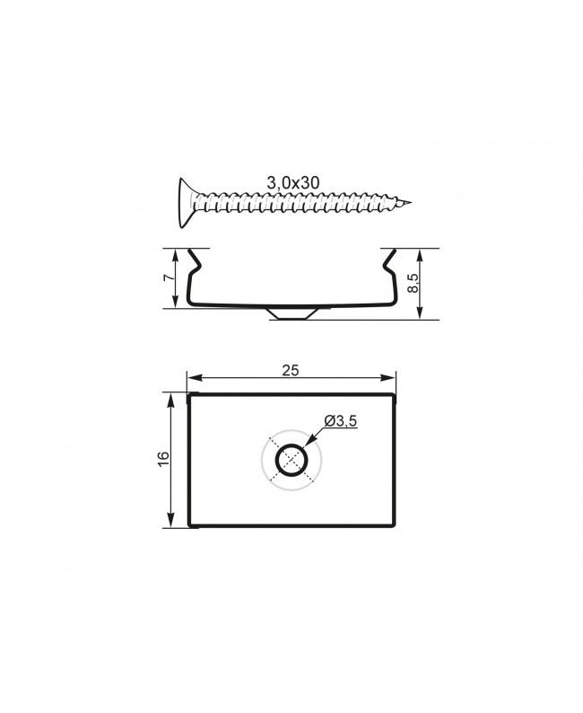 Eurolite Staffa di montaggio per profilo a U 20 mm in metallo Trasformatori & controller per strisce