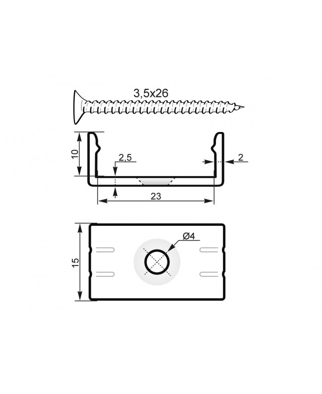 Eurolite Mounting Bracket for U-profile 20mm Plastic Strip transformators & controllers