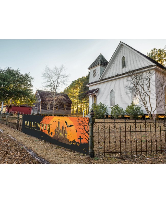 Europalms Halloween Banner, Haunted House, 300x90cm Seasonal Items