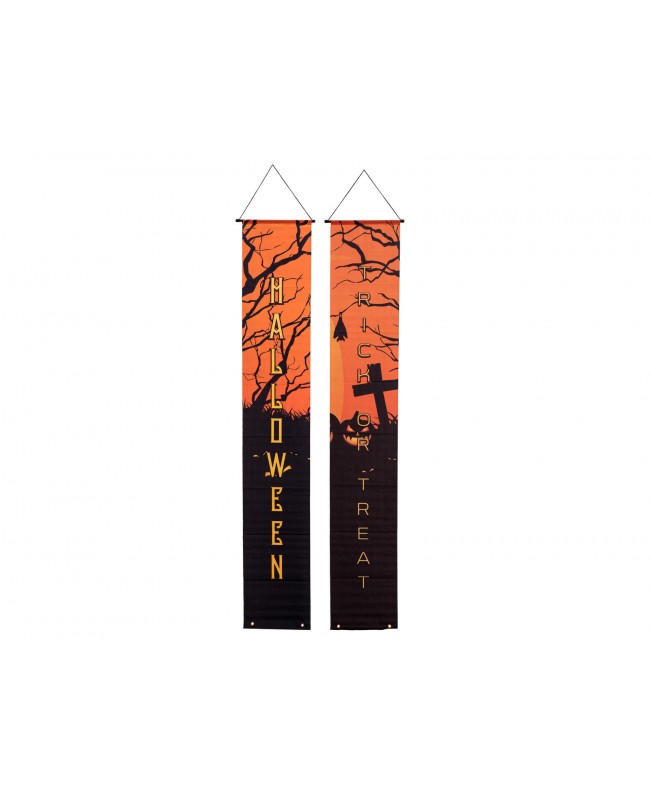 Europalms Halloween Banner, Haunted House, Set of 2, 30x180cm Seasonal Items