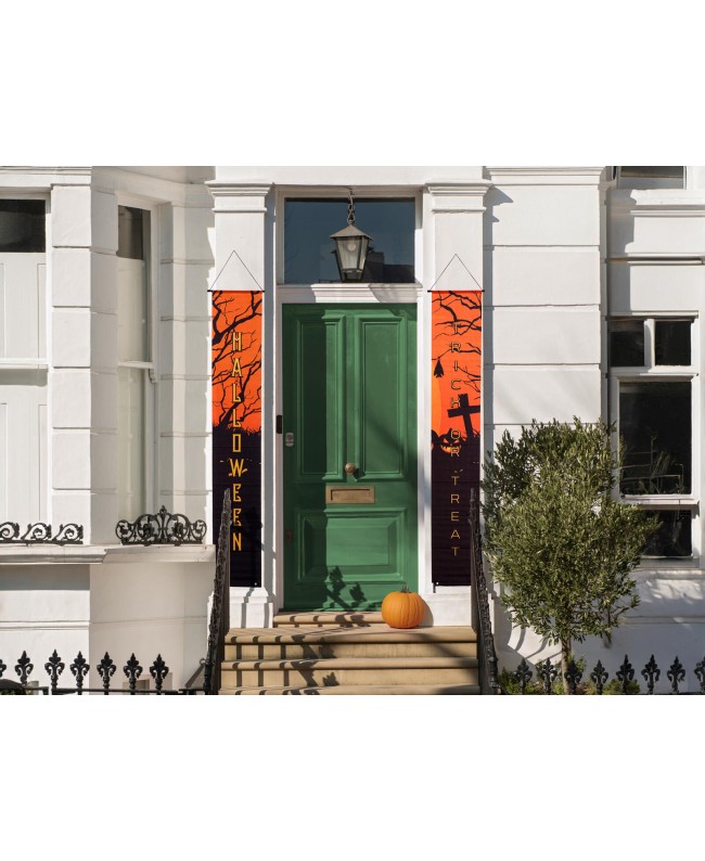 Europalms Halloween Banner, Geisterhaus, 2er-Set, 30x180cm Saisonartikel