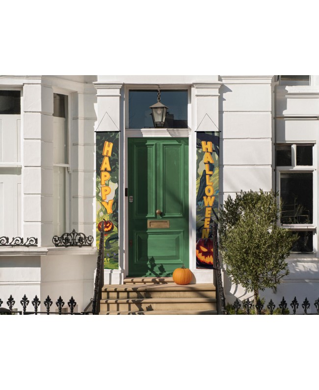 Europalms Striscione di Halloween, Foresta stregata, set di 2, 30x180cm Articoli stagionali