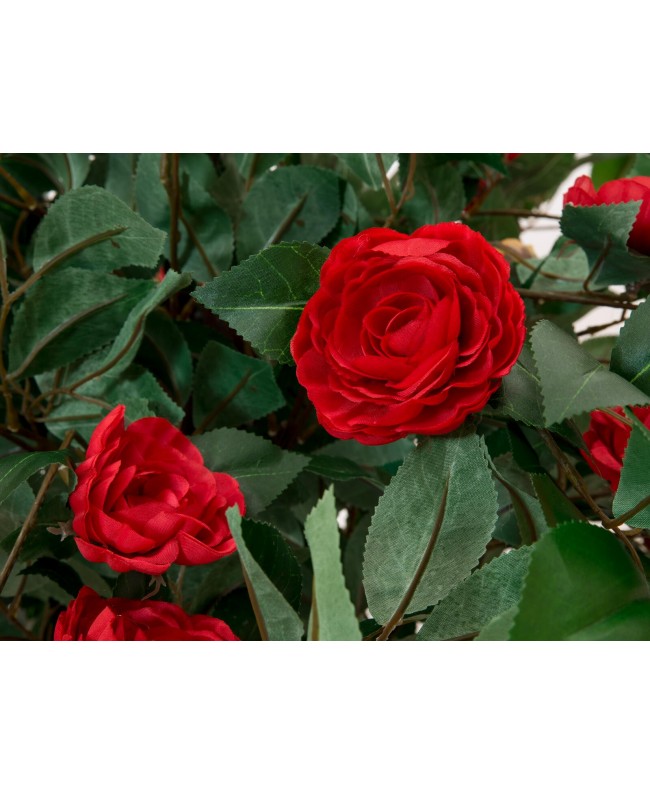 Europalms Camelia rossa cementata, pianta artificiale, 180cm Fiori & piante