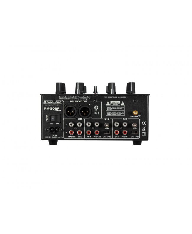 Omnitronic PM-202F 2-Kanal-DJ-Mixer mit Filter und Bluetooth