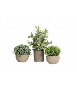 Europalms Table plants in pots, artificial plant, Set of 3 Flowers & Plants