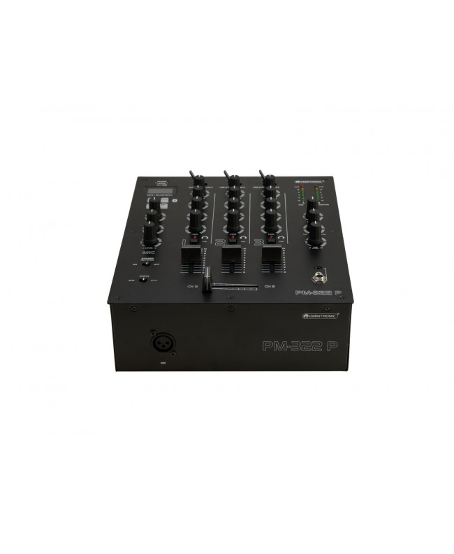 Omnitronic PM-322P 3-Kanal-DJ-Mixer mit Bluetooth und USB-Player