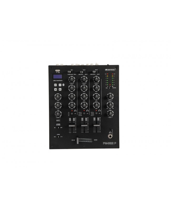 Omnitronic PM-322P 3-channel DJ Mixer with Bluetooth and USB Player