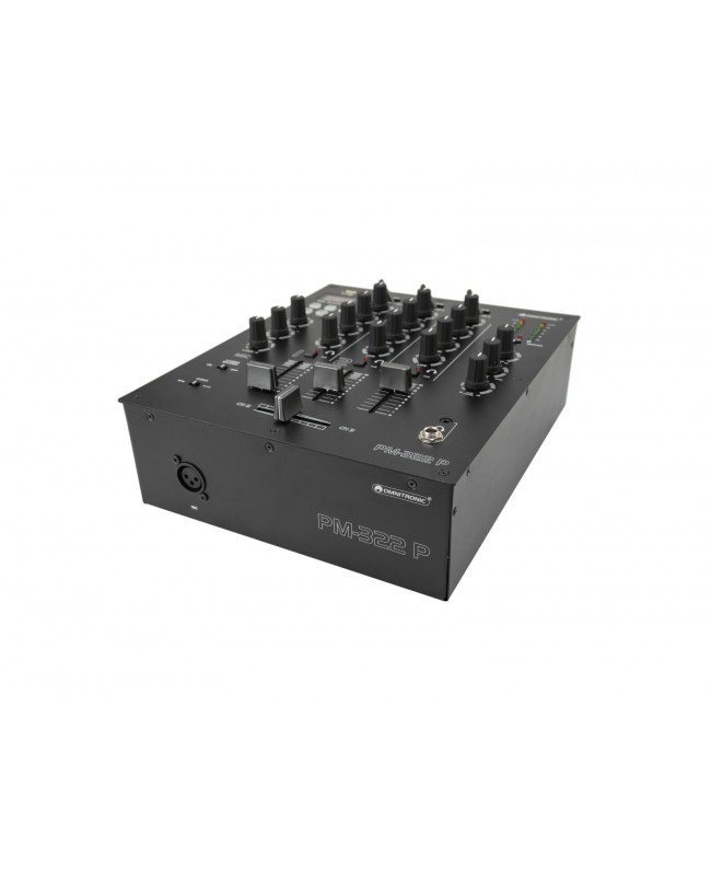 Omnitronic Mixer DJ a 3 canali PM-322P con lettore Bluetooth e USB