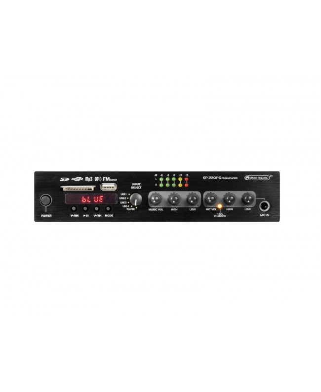 Omnitronic EP-220PS Preamplifier with MP3 Player, Bluetooth and FM Radio 9.5 Home