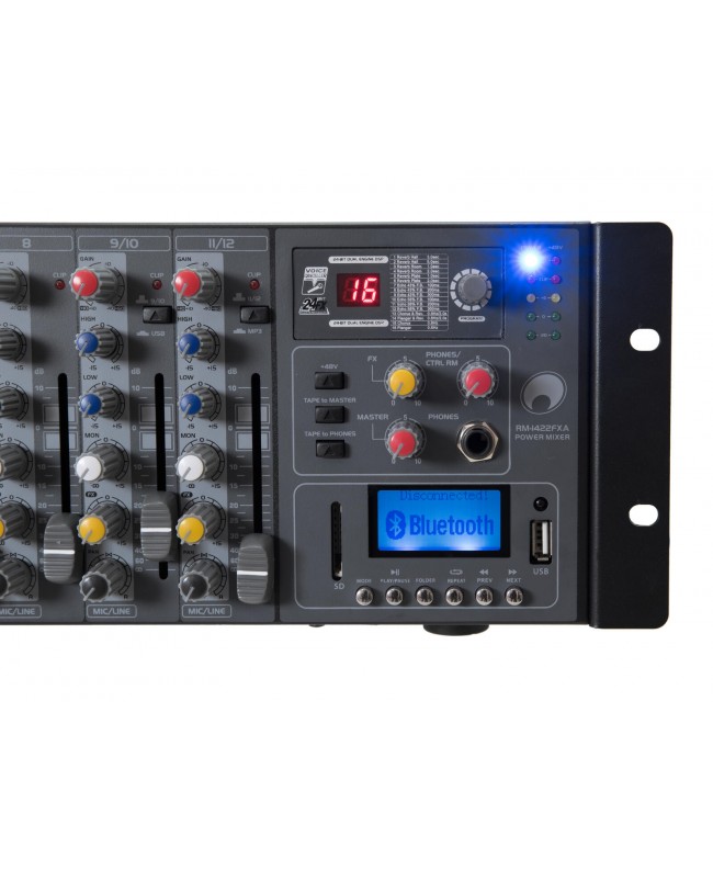 Omnitronic Mixer di potenza a rack RM-1422FXA USB